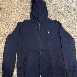 polo ralph lauren navy fitted zip up